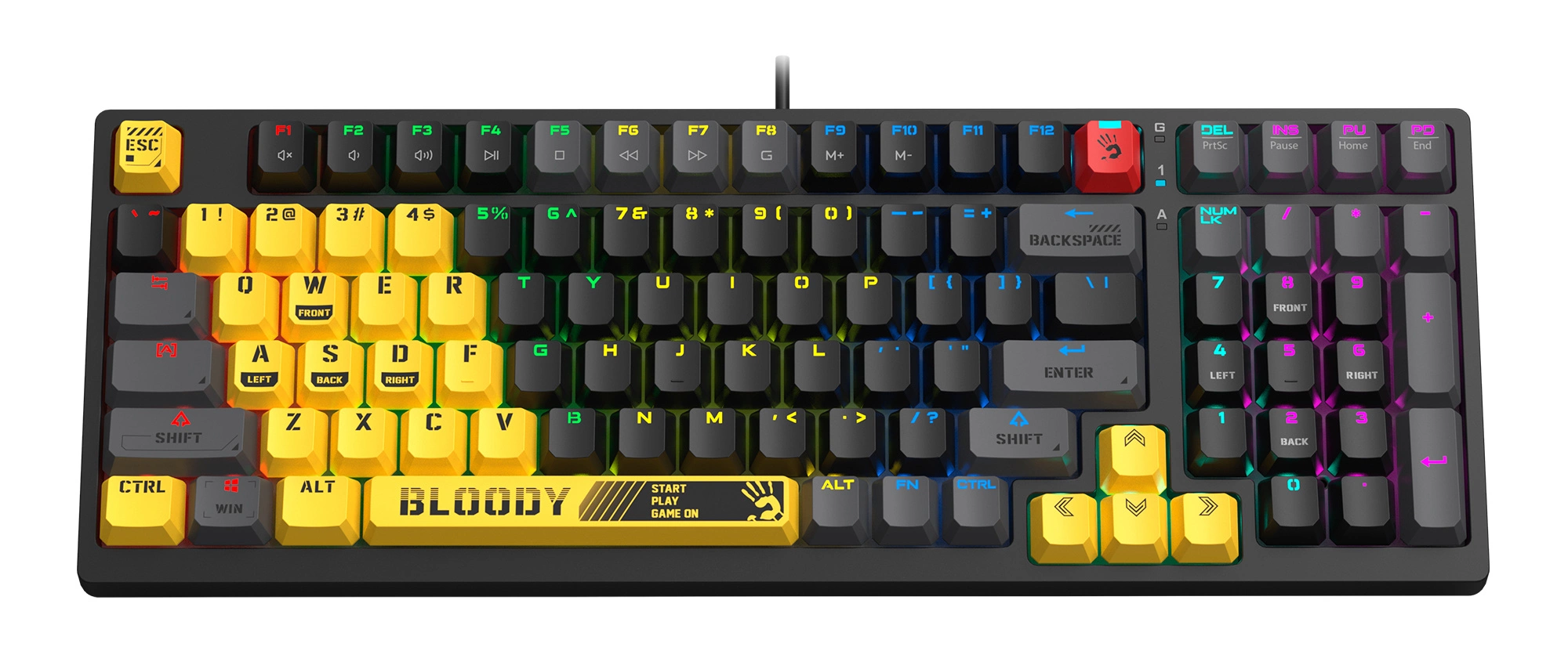 Клавиатура A4Tech S98 механическая желтый USB for gamer LED (SPORTS LIME) кабель 1.8м