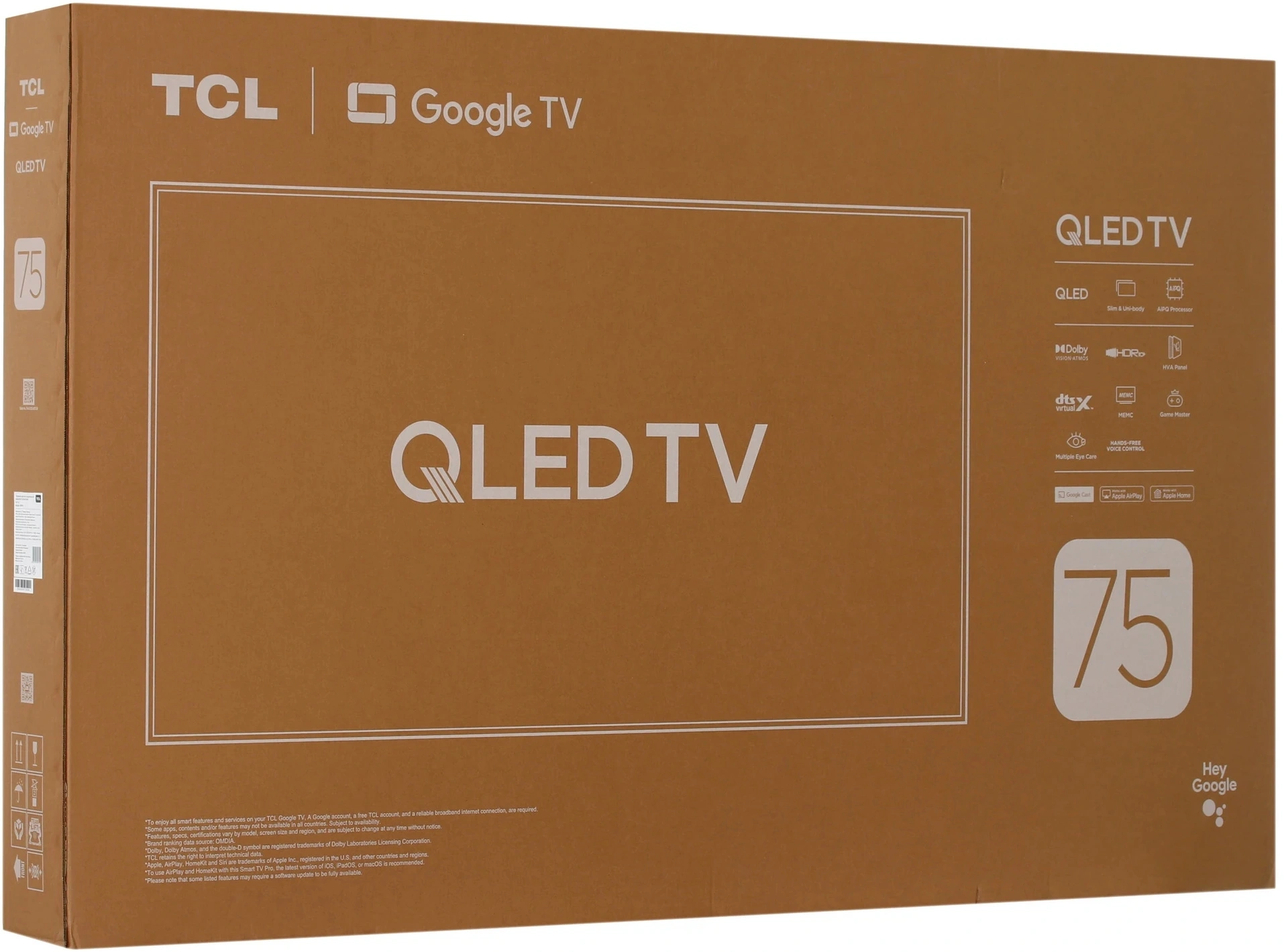Телевизор QLED TCL 75" 75P7K черный 4K Ultra HD 60Hz DVB-T DVB-T2 DVB-C DVB-S DVB-S2 USB WiFi Smart TV