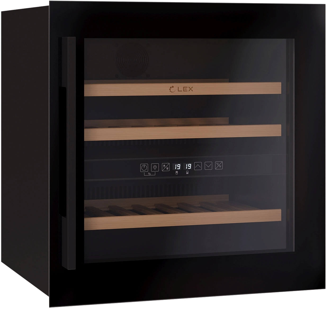 Винный шкаф Lex LWD6036BL dual zone 1-нокамерн. черный стекло (CHAT500007)