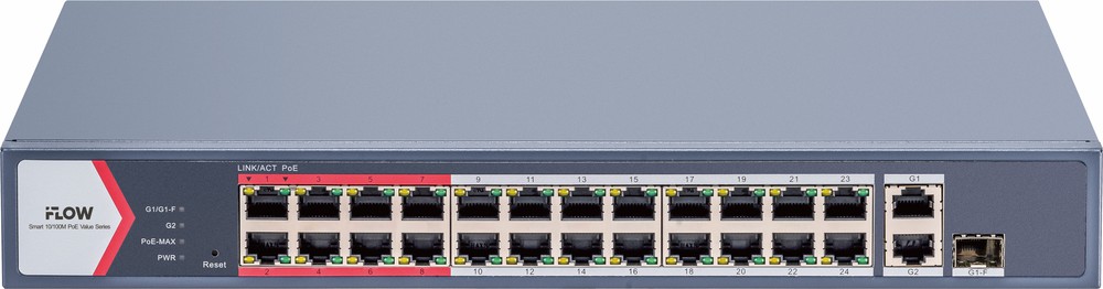 F-SW-EM426POE-VM/L - настраиваемый коммутатор Value СЕРИЯ (100М PoE)  Смарт-управляемый, iFLOW