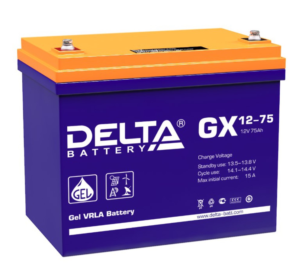 Аккумуляторная батарея Delta GX 12-75 (12V / 75Ah)