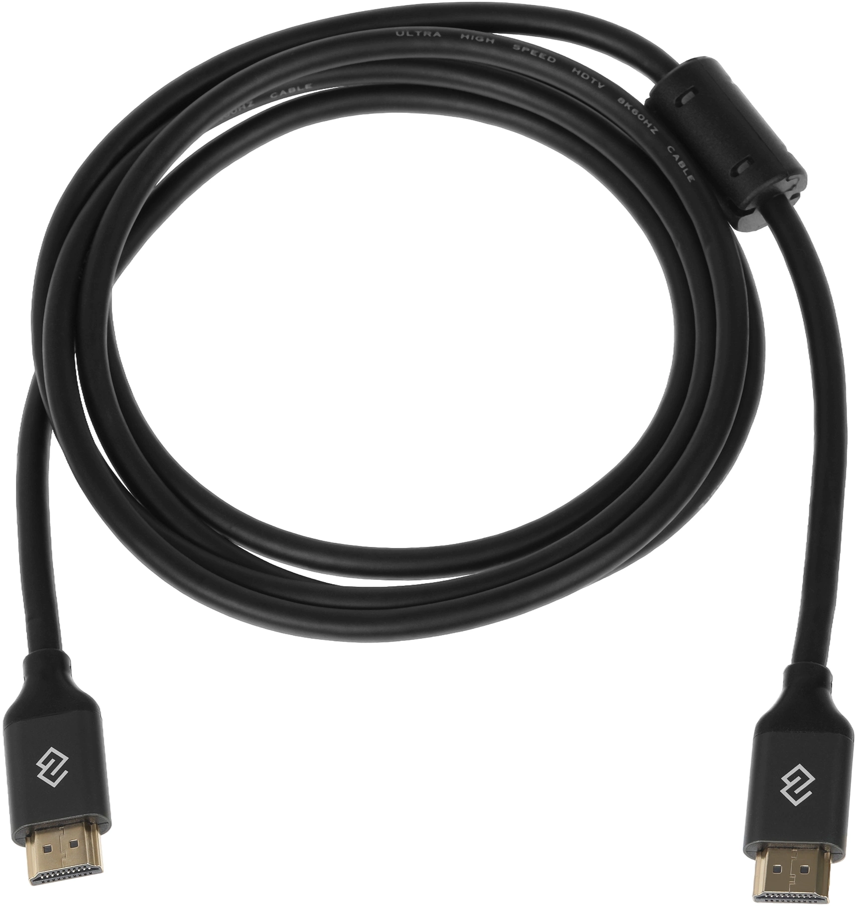 Кабель аудио-видео Digma HDMI (m)/HDMI (m) 2м. феррит.кольца позолоч.конт. черный (D-HDMI-V2.1-2M)