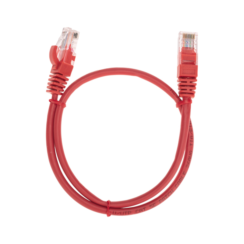 02-0103-05 - Патч-корд U/UTP, CAT 5e, RJ45-RJ45, 26AWG, LSZH, красный, 0,5м, Rexant