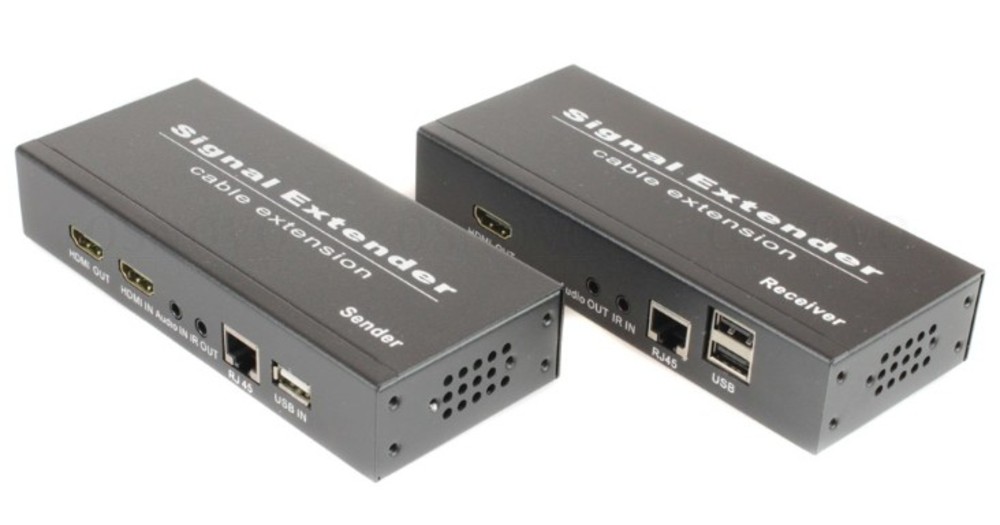 TLN-HiKMDA2+RLN-HiKMDA2 OSNOVO  Комплект для передачи HDMI, USB, аудио, RS232 и ИК управления по сети Ethernet. Расстояние передачи "точка-точка" до 190м.