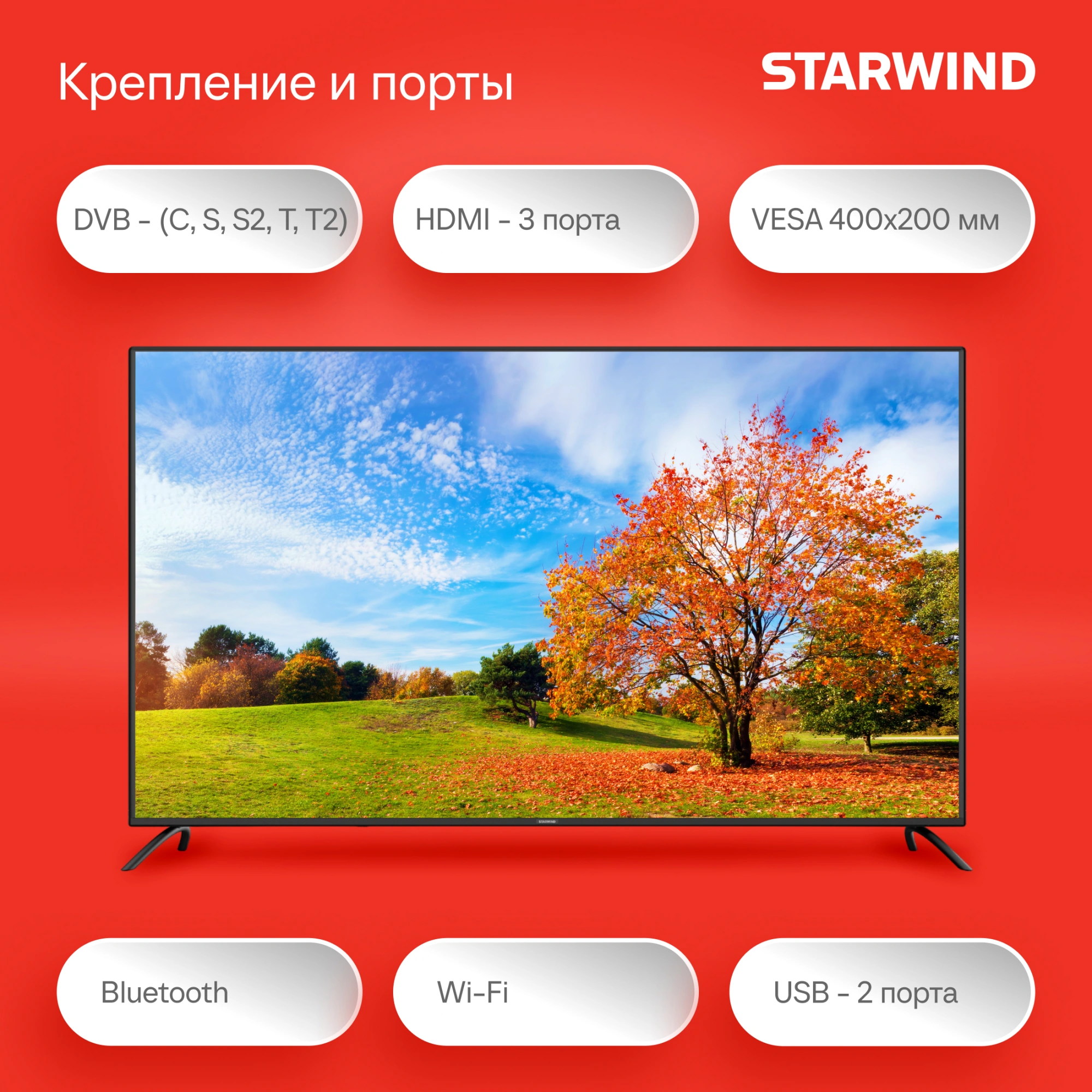Телевизор LED Starwind 65" SW-LED65UG402 Яндекс.ТВ Frameless черный 4K Ultra HD 60Hz DVB-T DVB-T2 DVB-C DVB-S DVB-S2 USB WiFi Smart TV