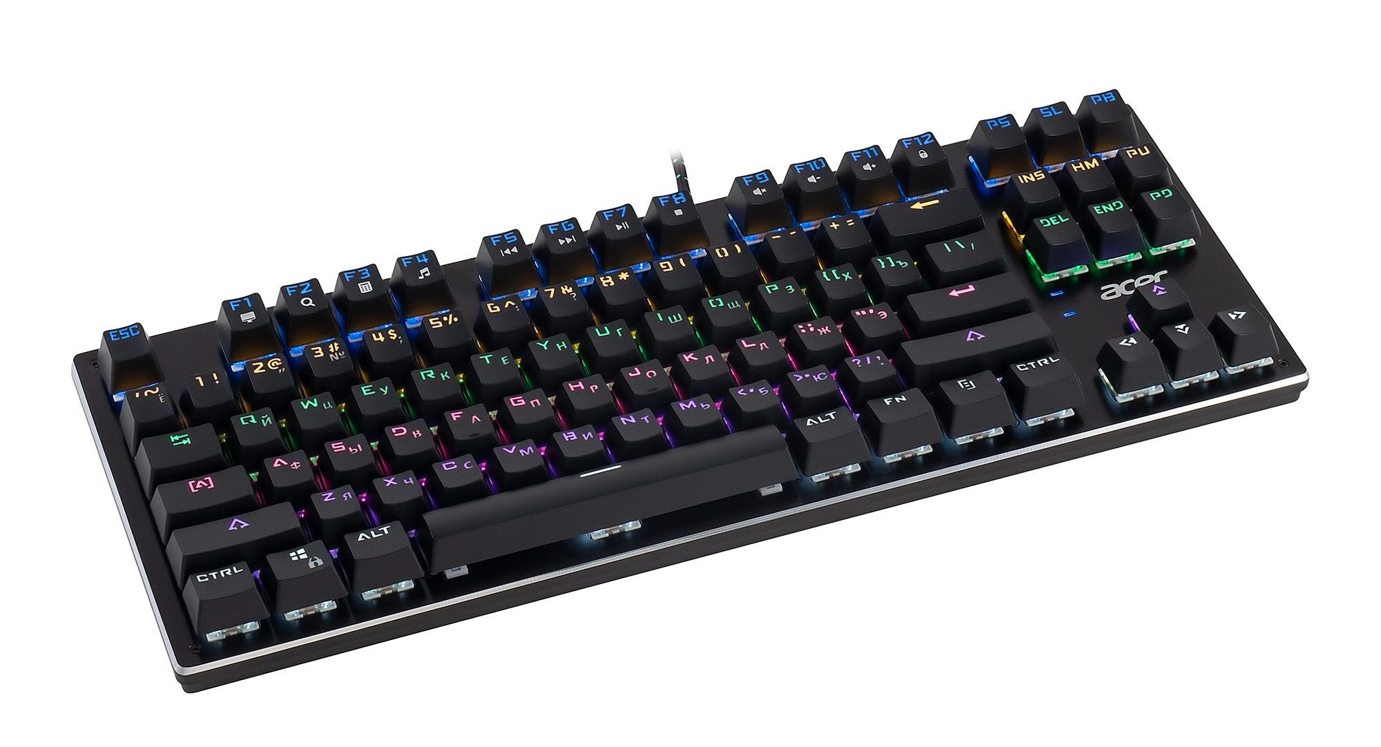 Клавиатура Acer OKW126 механическая черный USB Multimedia for gamer для ноутбука LED (ZL.KBDEE.00G) кабель 1.8м