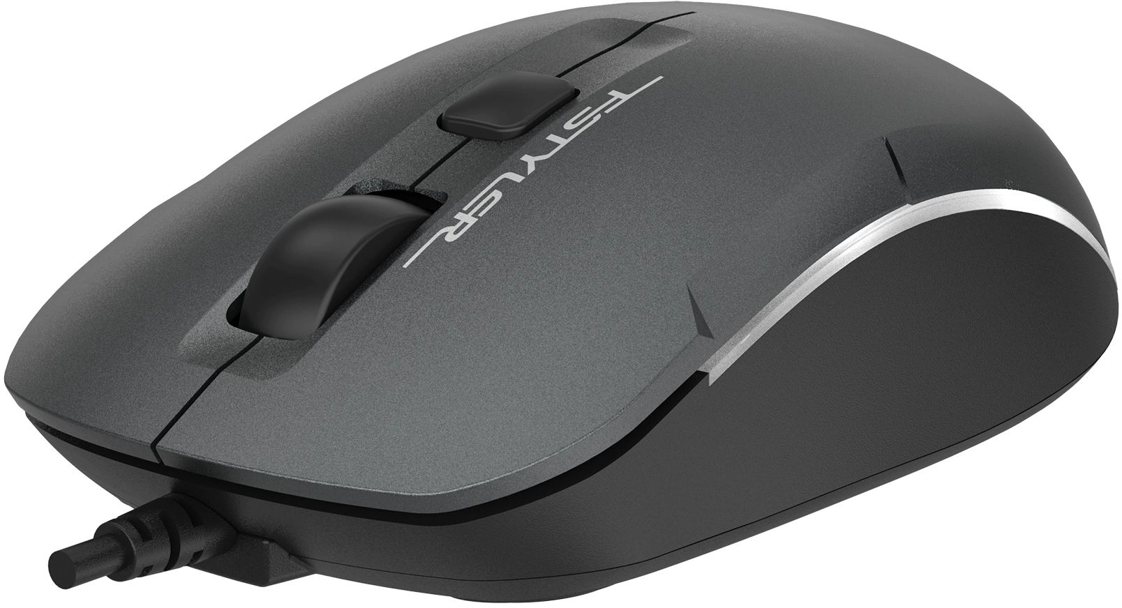 Мышь A4Tech Fstyler FM26 серый/черный оптическая 1600dpi USB для ноутбука 4but (FM26 USB (SMOKY GREY))