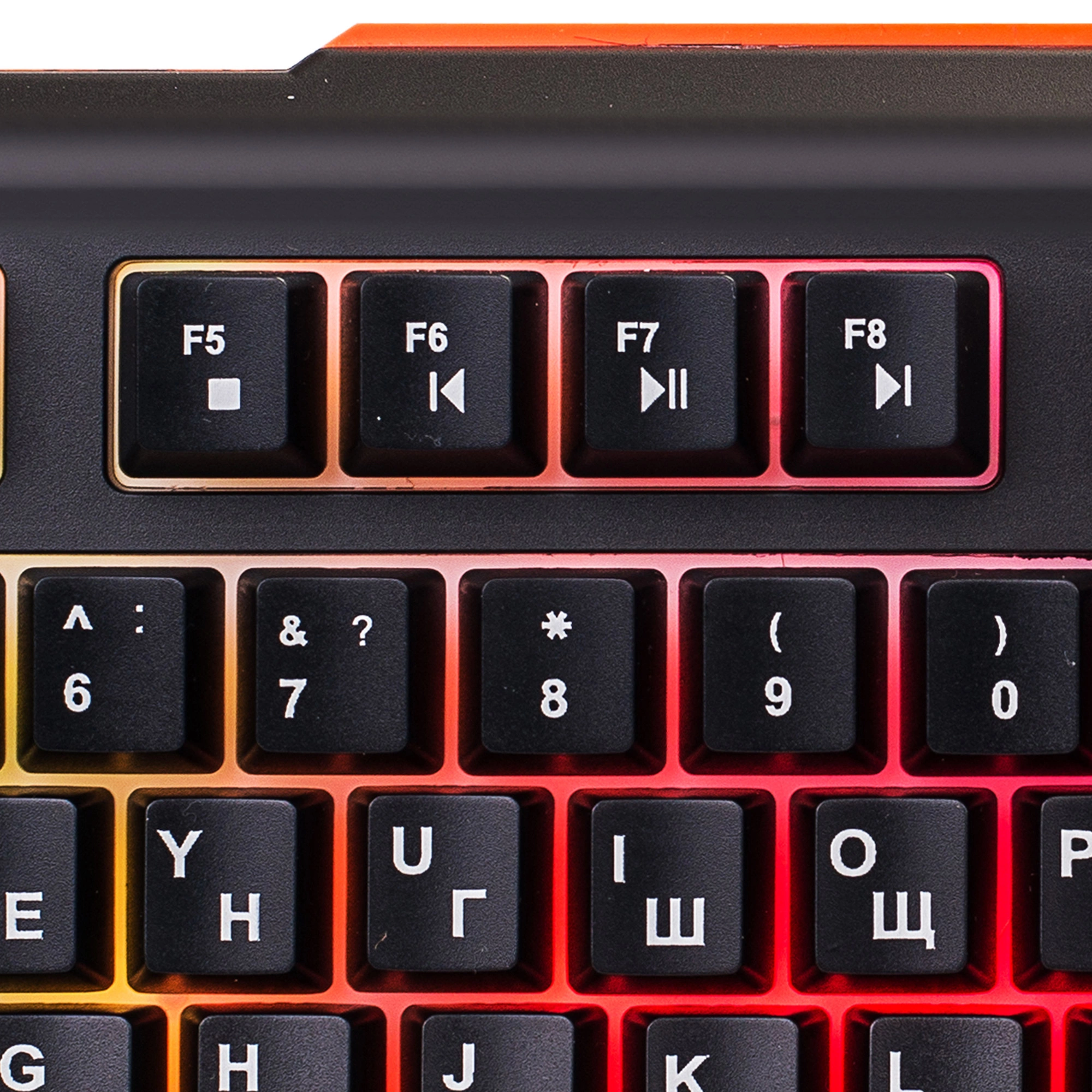 Клавиатура Оклик 710G BLACK DEATH черный/оранжевый USB Multimedia for gamer LED (476393)