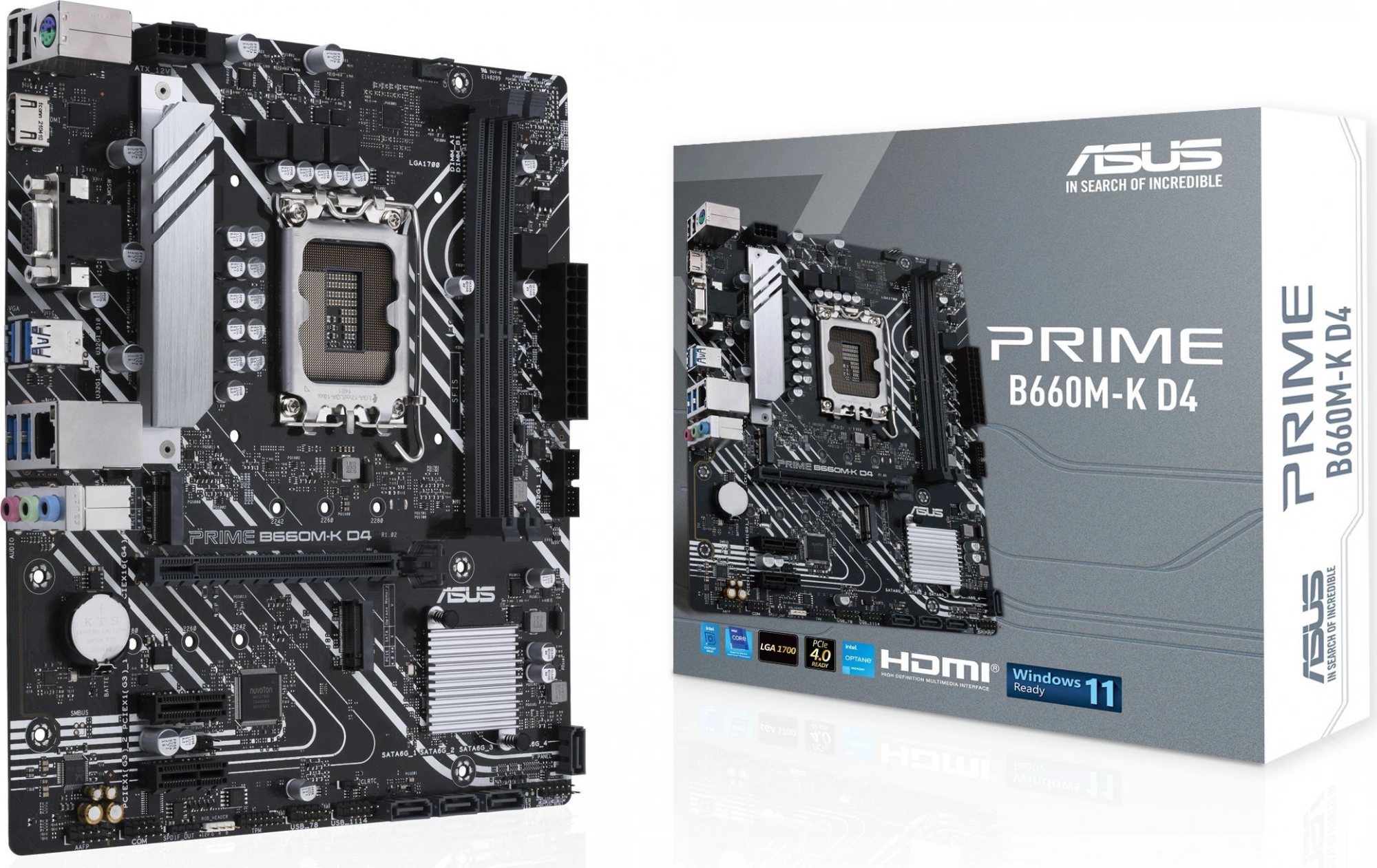 Материнская плата Asus PRIME B660M-K D4 Soc-1700 Intel B660 2xDDR4 mATX AC`97 8ch(7.1) GbLAN RAID+VGA+HDMI