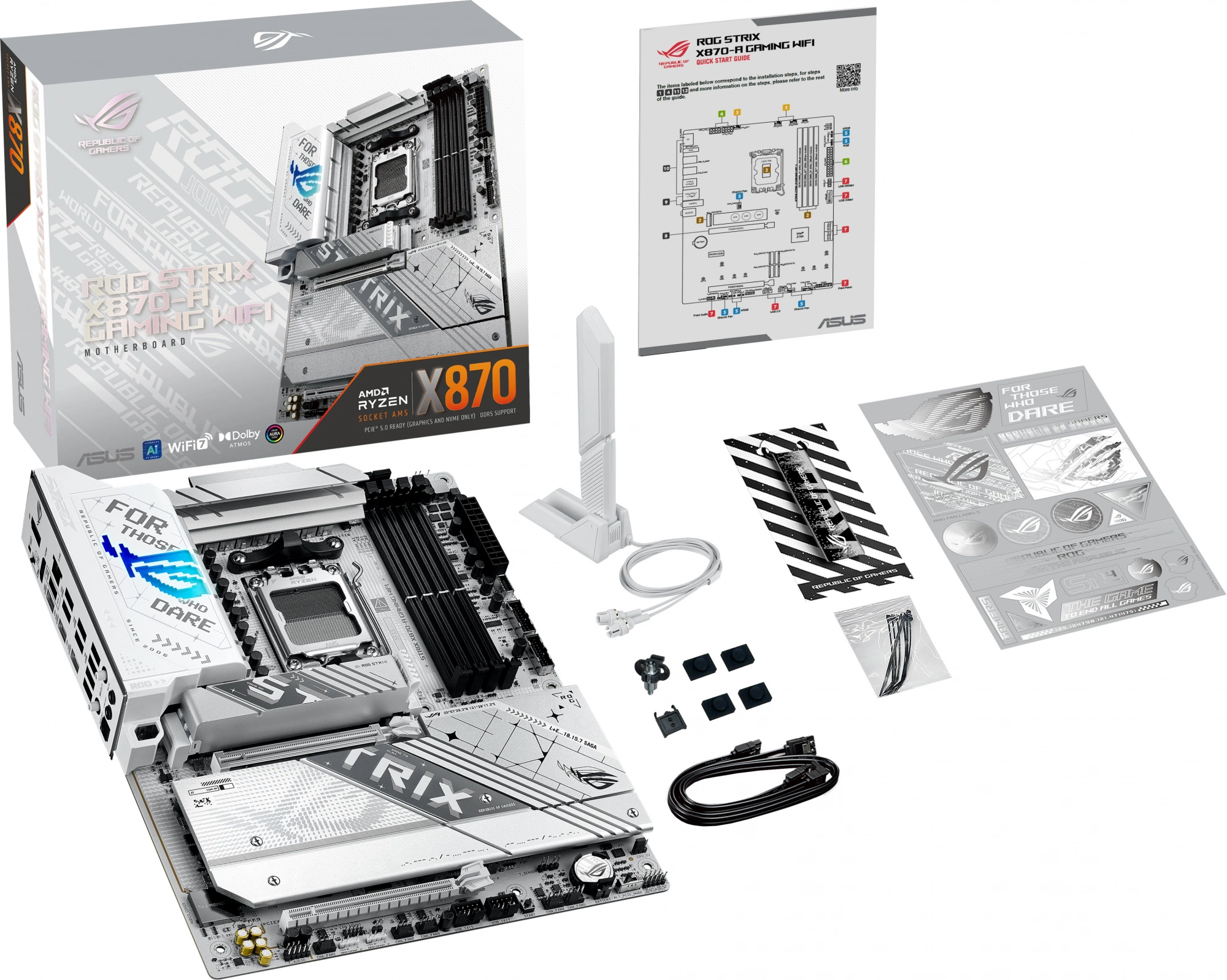 Материнская плата Asus ROG STRIX X870-A GAMING WIFI Socket AM5 AMD X870 4xDDR5 ATX AC`97 8ch(7.1) 2.5Gg RAID+HDMI+DP