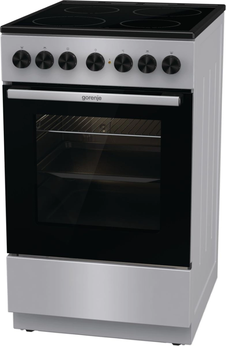 Плита Электрическая Gorenje GEC5B20SG серебристый стеклокерамика (без крышки)