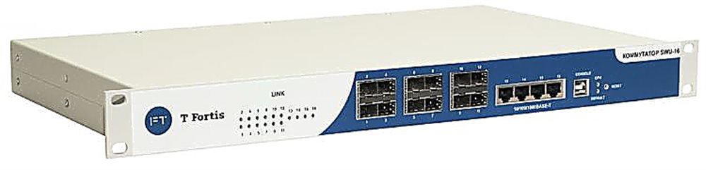 SWU-16T - Коммутатор Tfortis; 12 портов 1000Base-X (SFP) и 4 порта 10/100/1000Base-T (RJ-45)