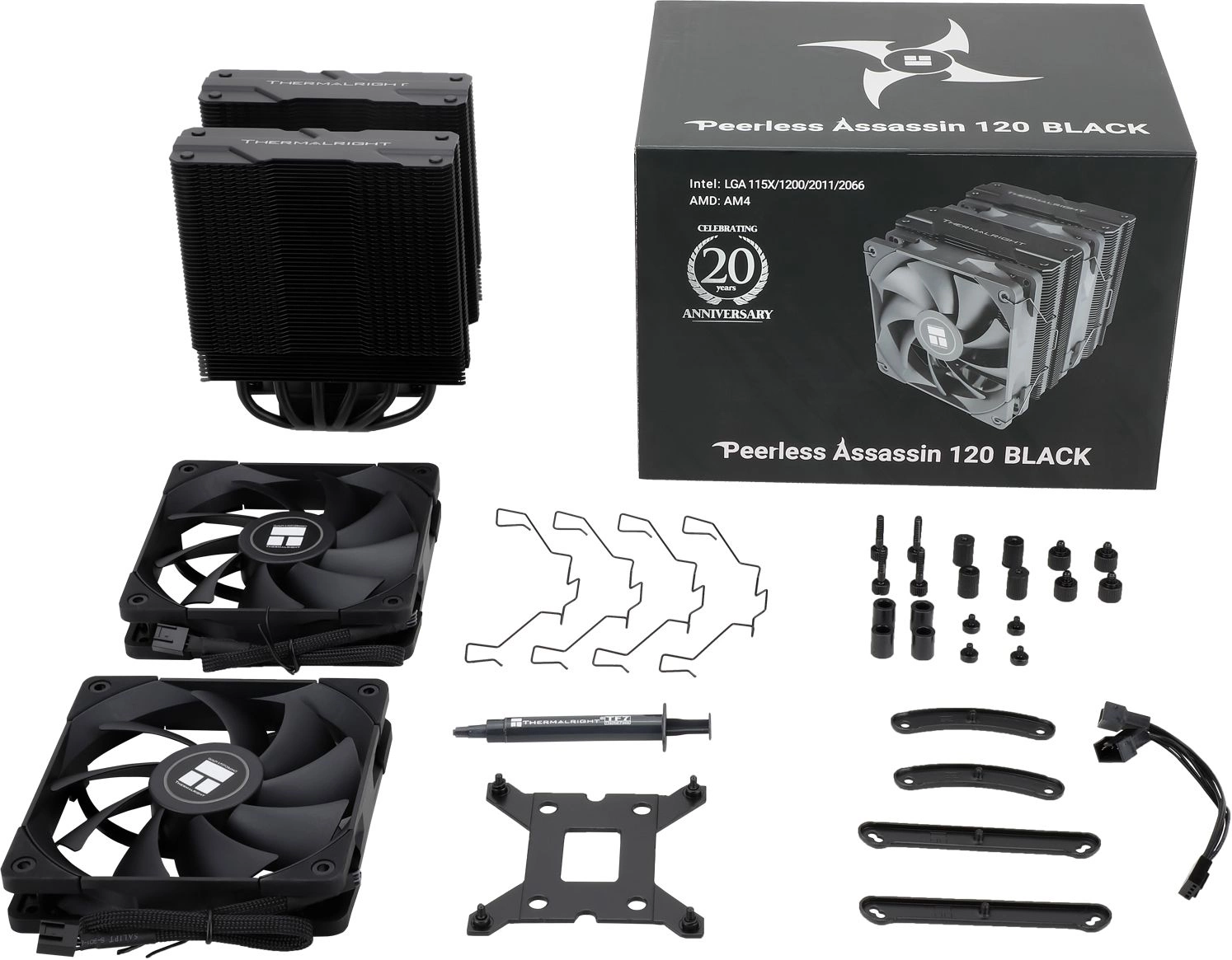 Устройство охлаждения(кулер) Thermalright Peerless Assassin 120 Soc-AM5/AM4/1200/1700/1851 черный 4-pin 25.6dB Al+Cu 750gr Ret (PA120-BLACK)