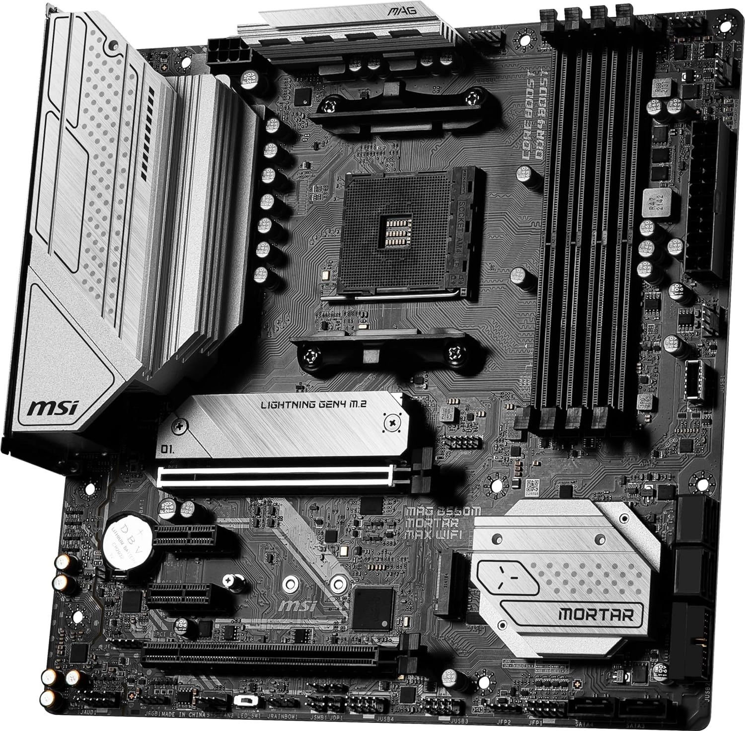 Материнская плата MSI MAG B550M MORTAR MAX WIFI Soc-AM4 AMD B550 4xDDR4 mATX AC`97 8ch(7.1) 2.5Gg RAID+HDMI+DP