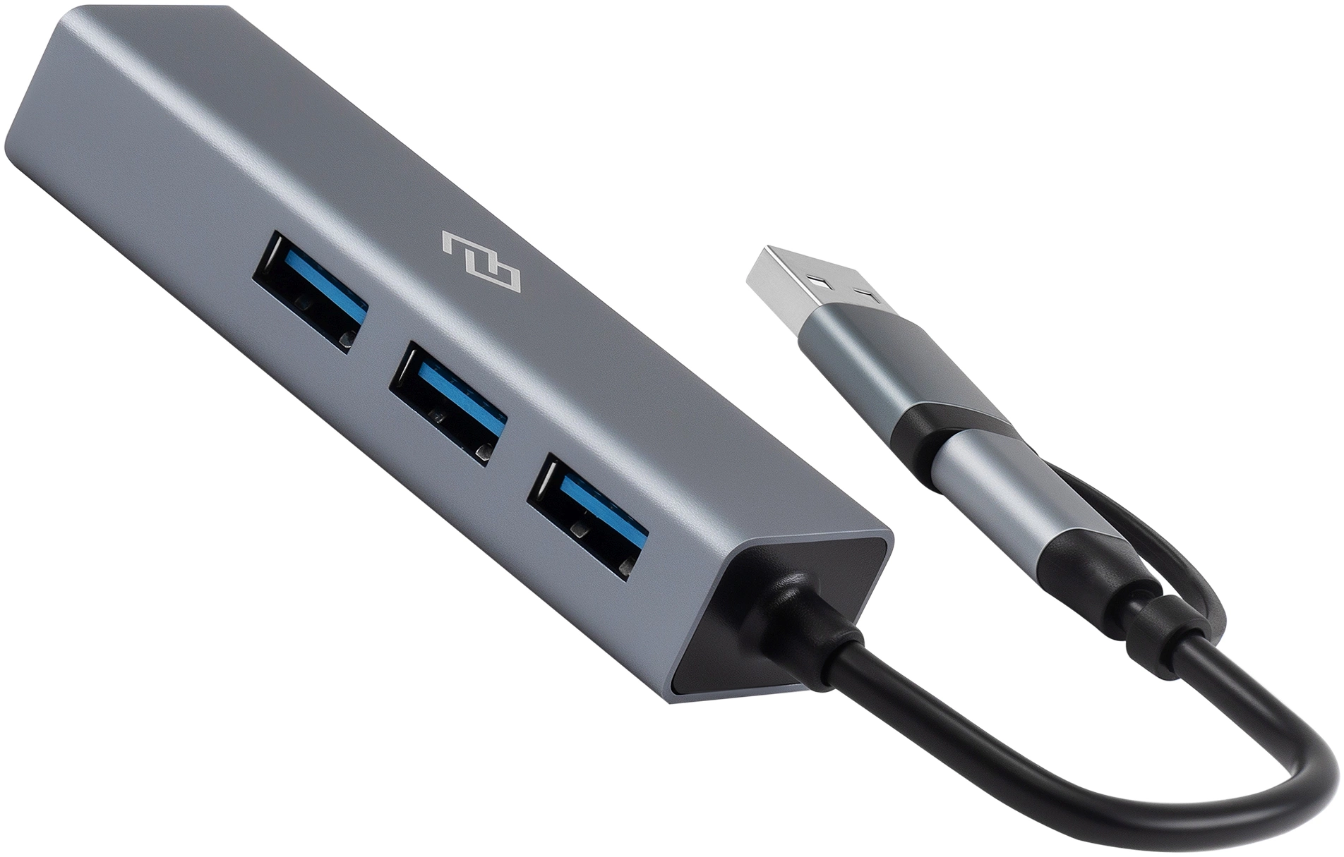 Разветвитель USB-C + USB-A Digma DHUB-LAN-4port 4порт. серебристый