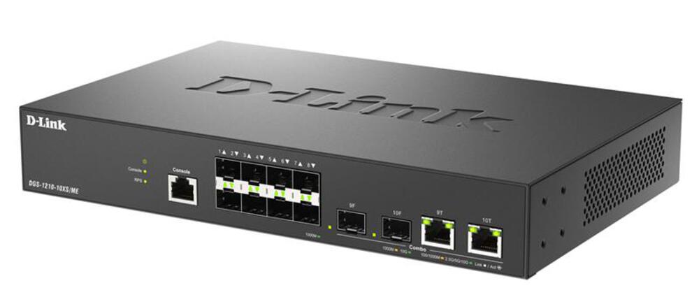 DGS-1210-10XS/ME/C1A - Управляемый L2 коммутатор с 8 портами 1000Base-X SFP и 2 комбо-портами 10GBase-T/SFP+, D-Link