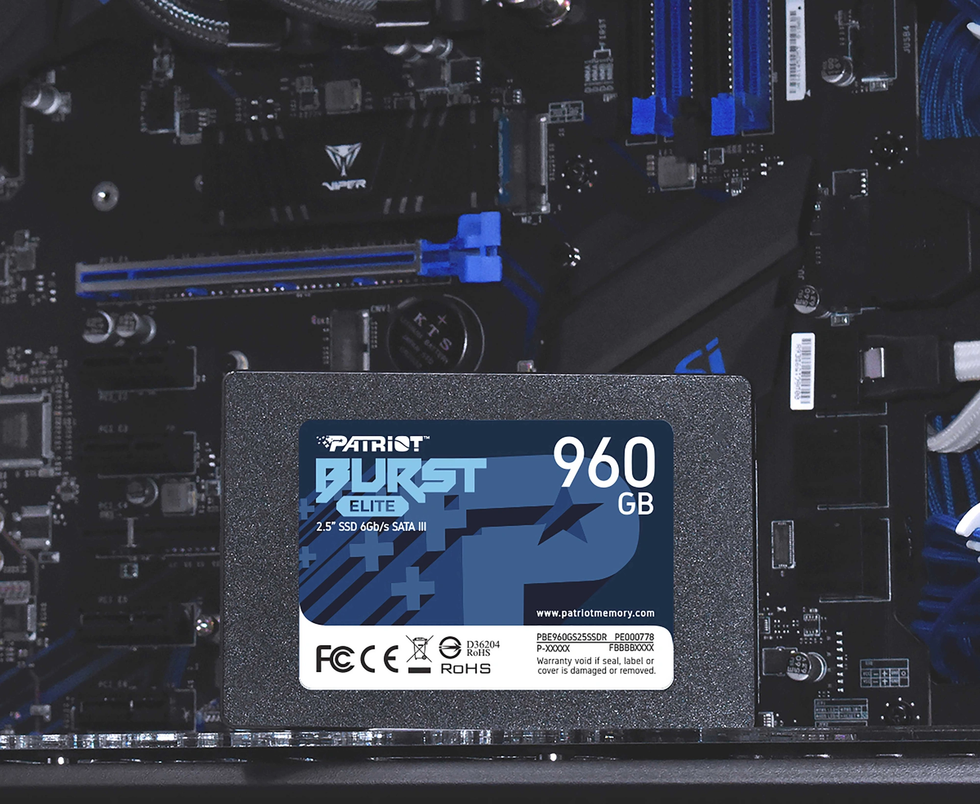 Накопитель SSD Patriot SATA-III 960GB PBE960GS25SSDR Burst Elite 2.5"