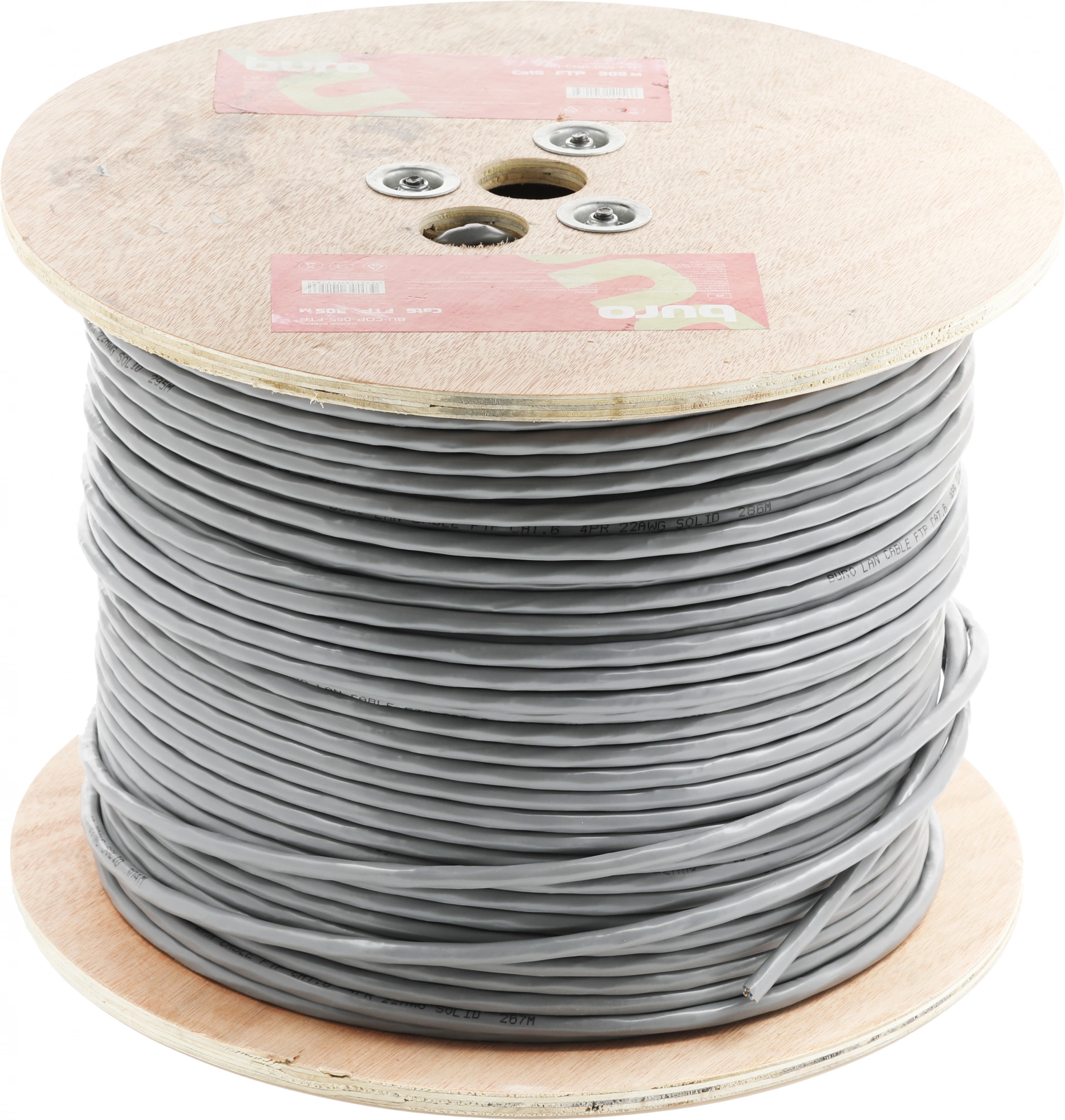Кабель сетевой Buro BU-COP-055-FTP FTP 4 пары cat.6 solid 0.55мм Cu 305м серый