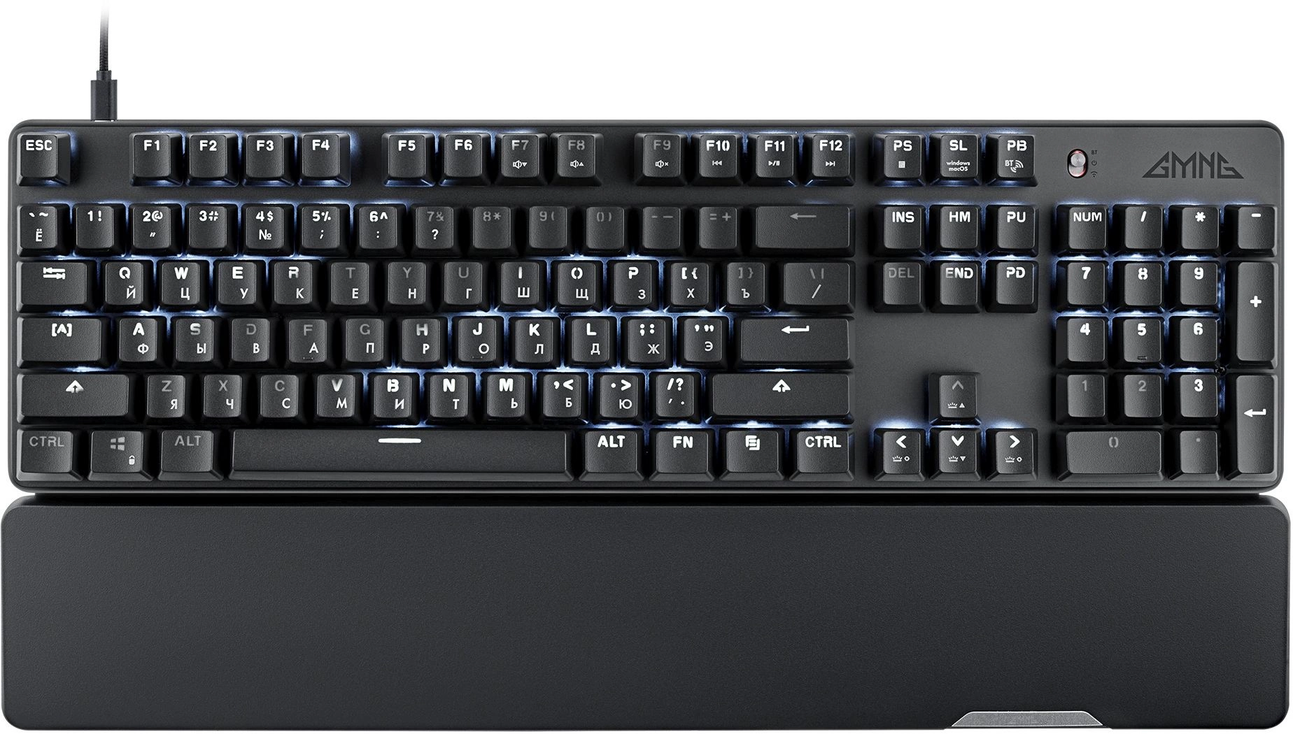 Клавиатура GMNG GG-KB785XW механическая черный/серый USB беспроводная BT/Radio Multimedia for gamer Touch LED (подставка для запястий) (1901105)