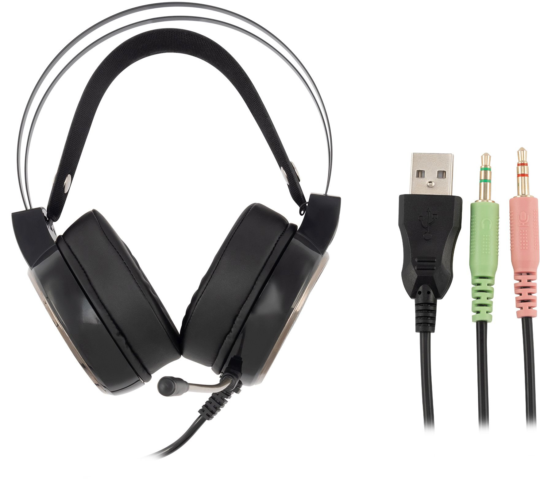 Наушники с микрофоном Оклик HS-L700G INFINITY черный 2.2м мониторные оголовье (1102308)