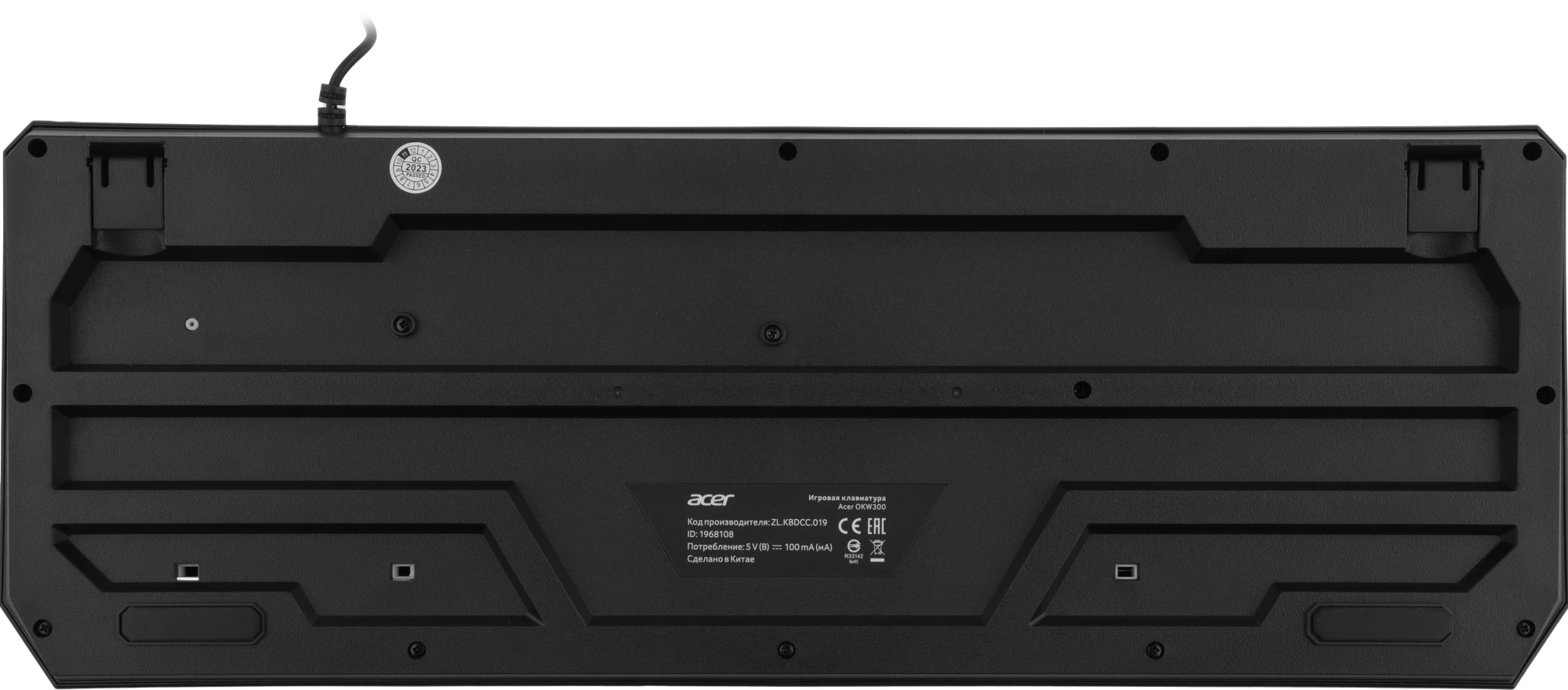 Клавиатура Acer OKW300 черный USB for gamer LED (ZL.KBDCC.019) кабель 1.8м