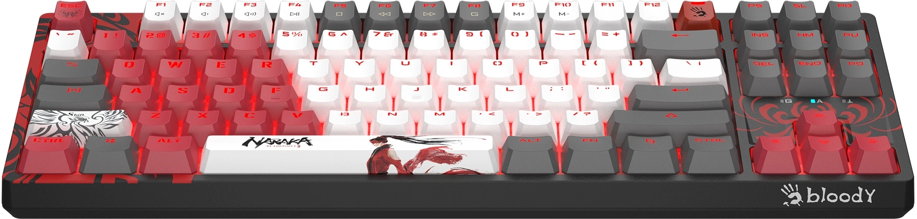 Клавиатура A4Tech S87 Naraka механическая черный/красный USB for gamer LED кабель 1.8м