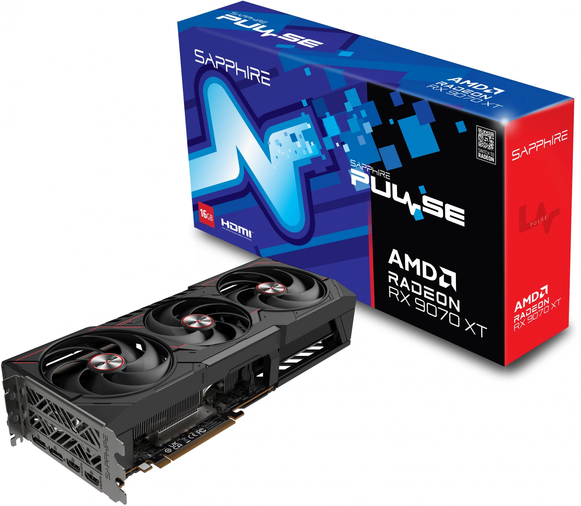 Видеокарта Sapphire PCI-E 5.0 11348-03-20G PULSE AMD RADEON RX 9070 XT GAMING 16GB AMD Radeon RX 9070XT 16Gb 256bit GDDR6 2400/20000 HDMIx2 DPx2 HDCP Ret