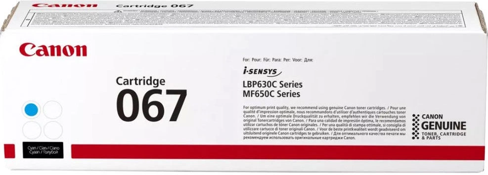 Картридж лазерный Canon 067C 5101C002 голубой бар.в компл. (1250стр.) для Canon LBP631/633/MF651/655/657
