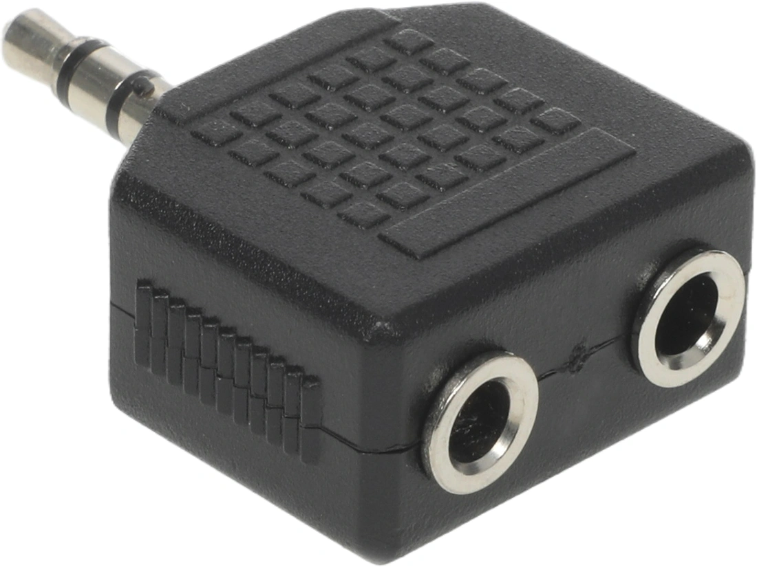 Адаптер аудио Ningbo Headphone Splitter 2xJack 3.5 (f)/Jack 3.5 (m) черный (JAAA095-B)