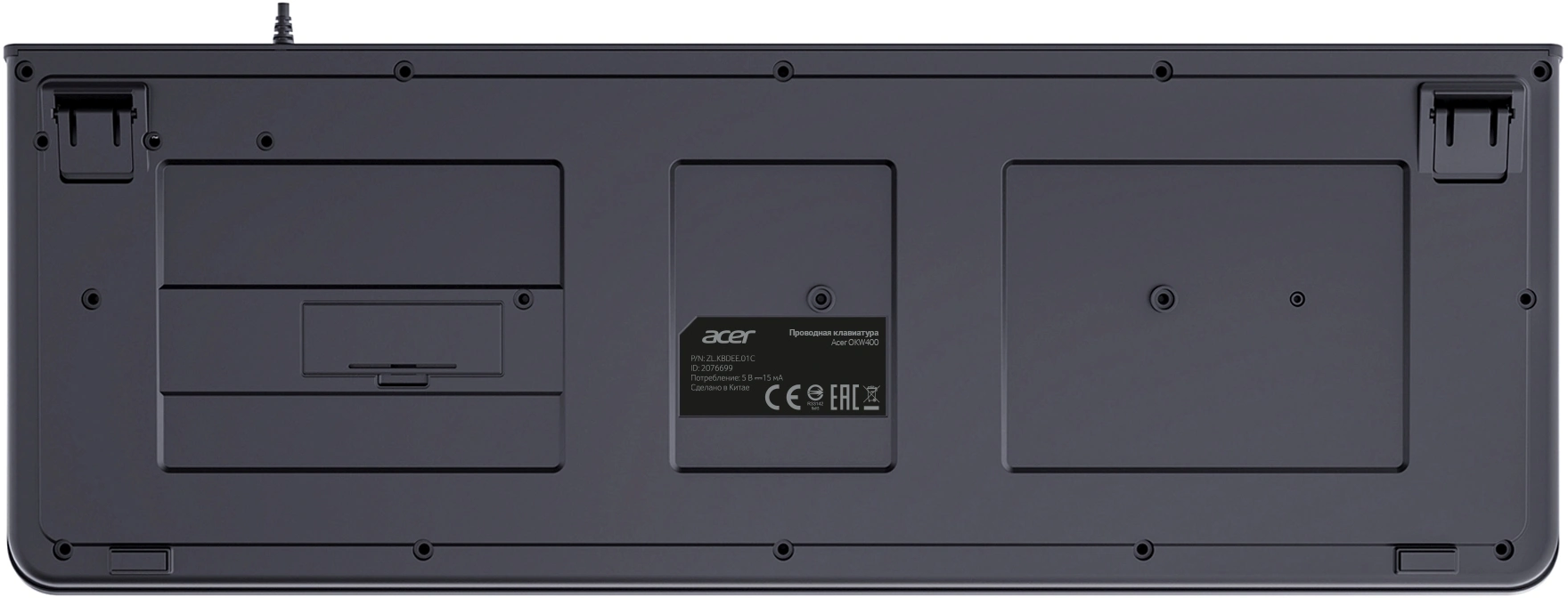 Клавиатура Acer OKW400 черный USB (ZL.KBDEE.01C) кабель 1.8м