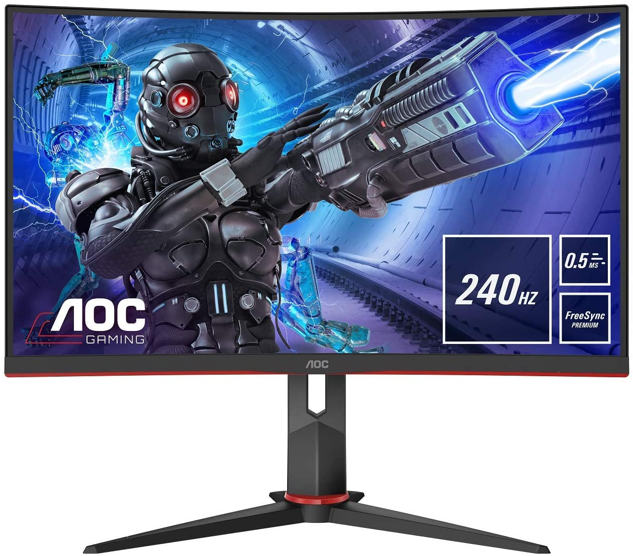 Монитор AOC 27" Gaming C27G2ZU черный/красный VA LED 0.5ms 16:9 HDMI M/M матовая HAS Piv 300cd 178гр/178гр 1920x1080 240Hz FreeSync Premium DP FHD USB 5.5кг