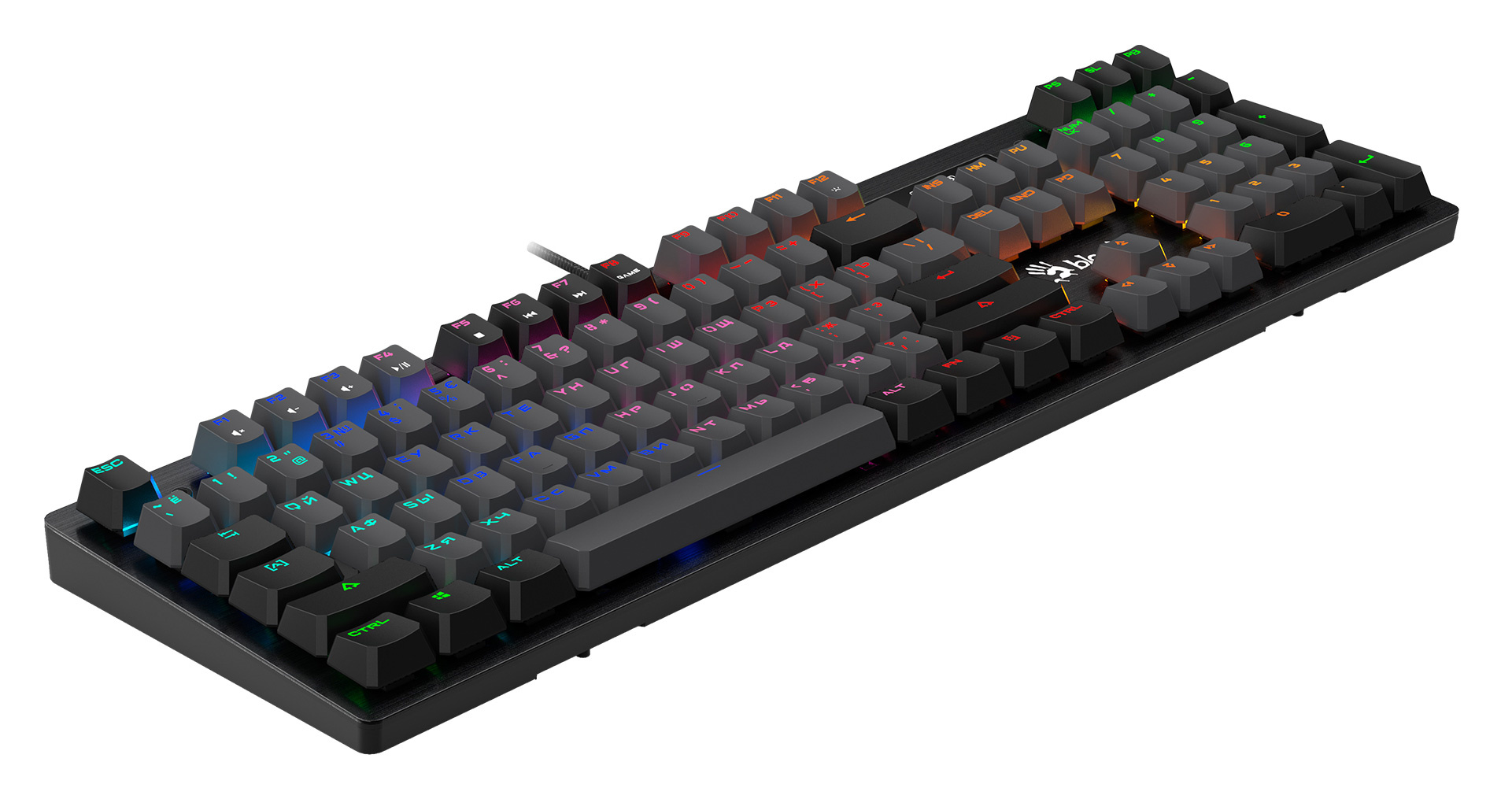 Клавиатура A4Tech B820R Dual Color механическая черный/серый USB for gamer LED (B820R GREY (BLUE SWITCH)) кабель 1.8м