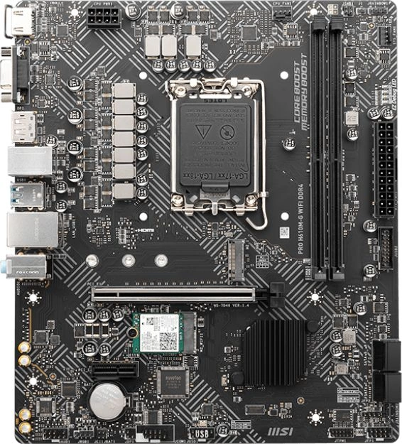 Материнская плата MSI PRO H610M-G WIFI DDR4 Soc-1700 Intel H610 2xDDR4 mATX AC`97 8ch(7.1) GbLAN+VGA+HDMI+DP