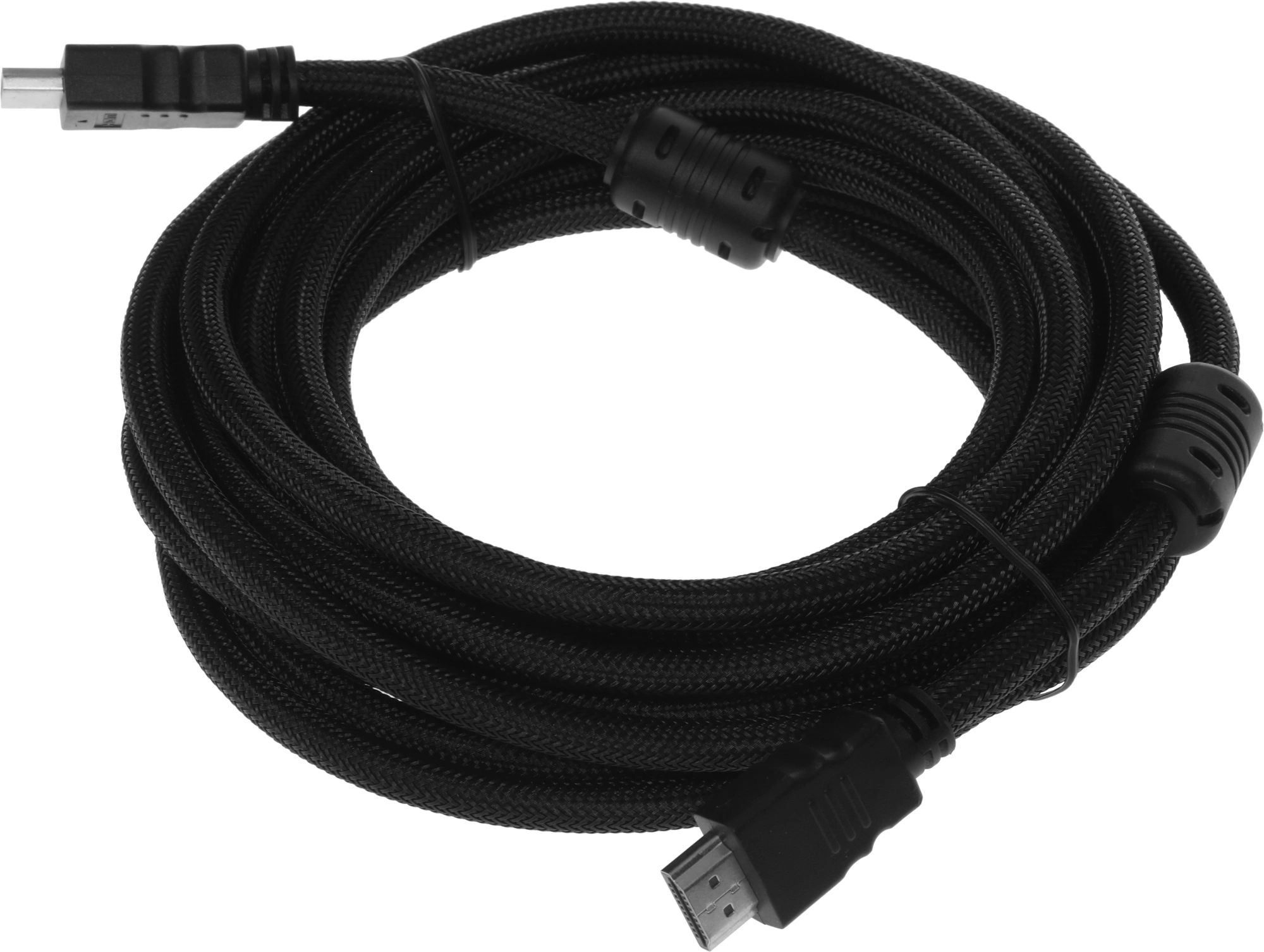 Кабель аудио-видео Buro HDMI (m)/HDMI (m) 5м. феррит.кольца позолоч.конт. черный (HDMI-V1.4-5MC)