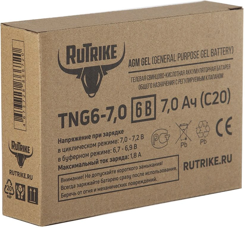 Батарея для ИБП Rutrike TNG6-7,0 6В 7Ач