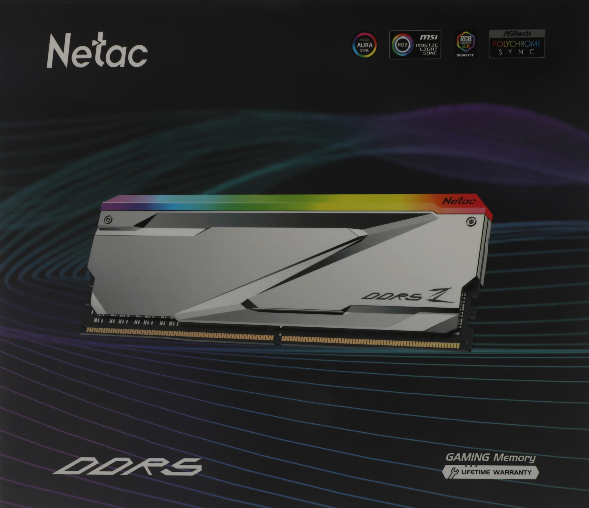 Память DDR5 2x16GB 6200MHz Netac NTZED5P62DP-32S Z RGB RTL Gaming PC5-49600 CL32 DIMM 288-pin 1.35В с радиатором Ret