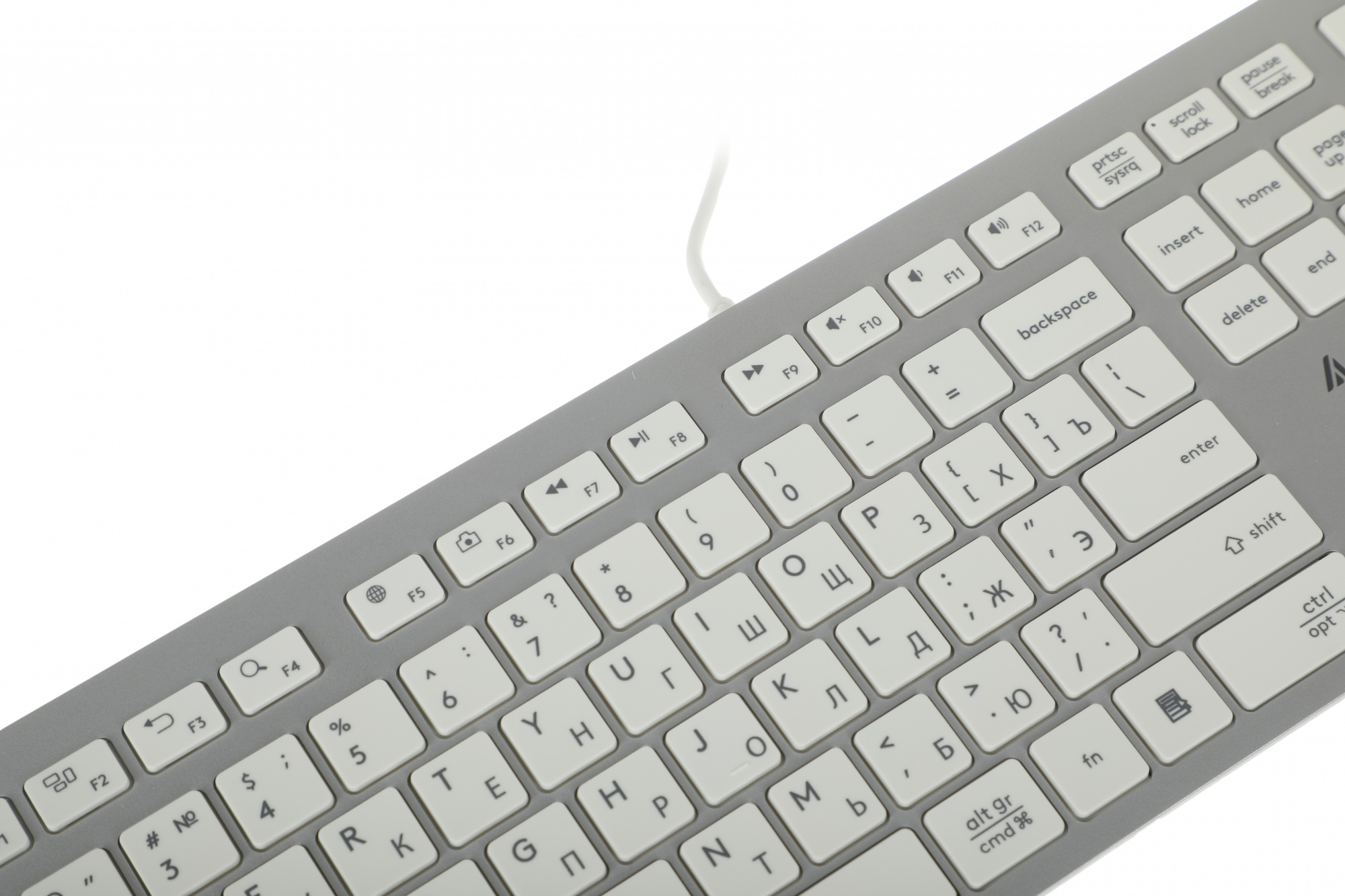 Клавиатура A4Tech FX50 белый USB slim Multimedia (FX50 WHITE) кабель 1.5м