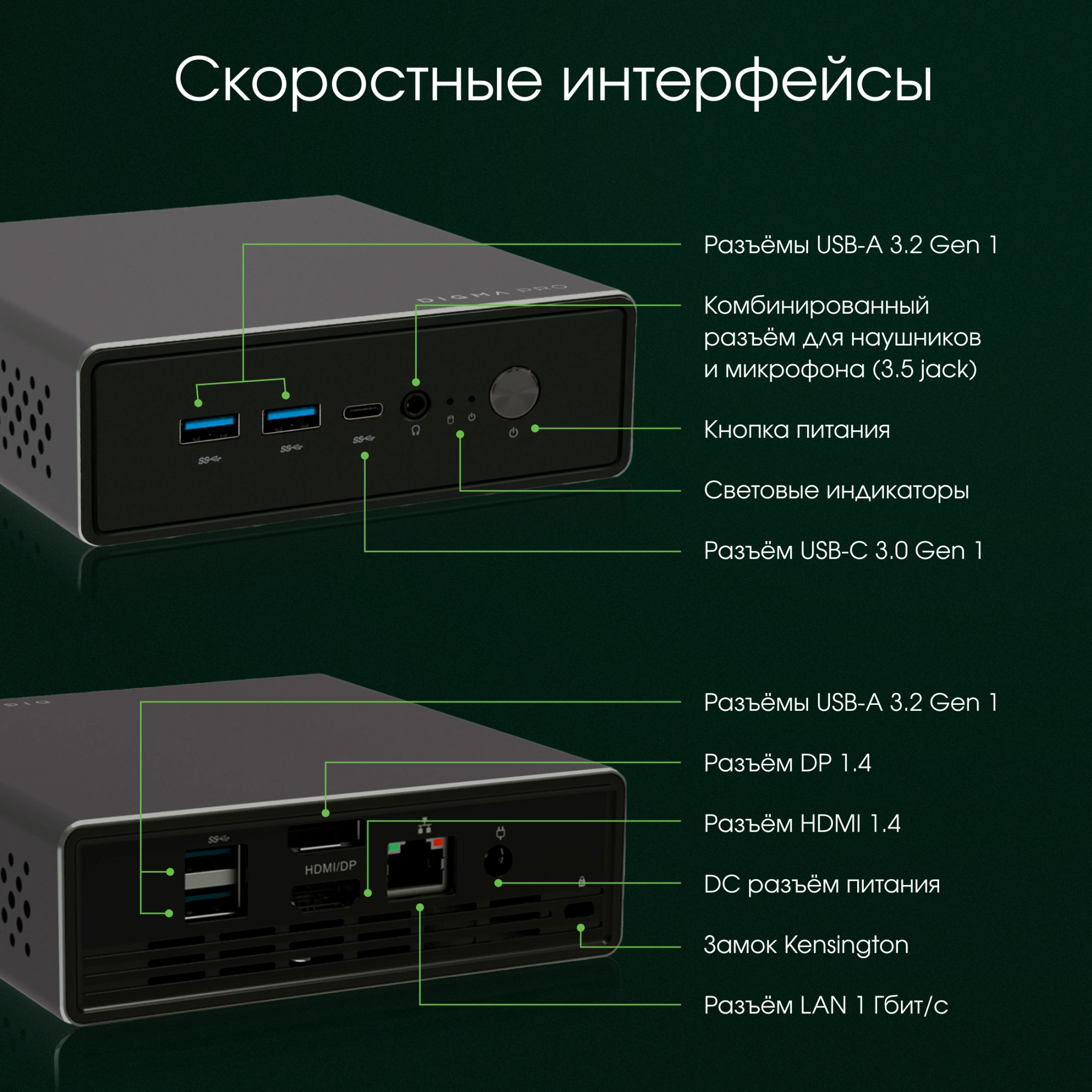 Неттоп Digma Pro Minimax U1 i3 1315U (1.2) 16Gb SSD512Gb UHDG Windows 11 Pro GbitEth WiFi BT 60W темно-серый/черный (DPP3-ADXW02)
