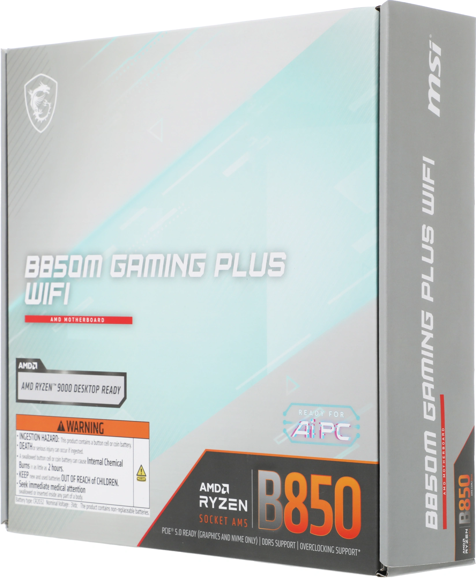 Материнская плата MSI B850M GAMING PLUS WIFI Socket AM5 AMD B850 4xDDR5 mATX AC`97 8ch(7.1) 5Gigabit RAID+HDMI+DP