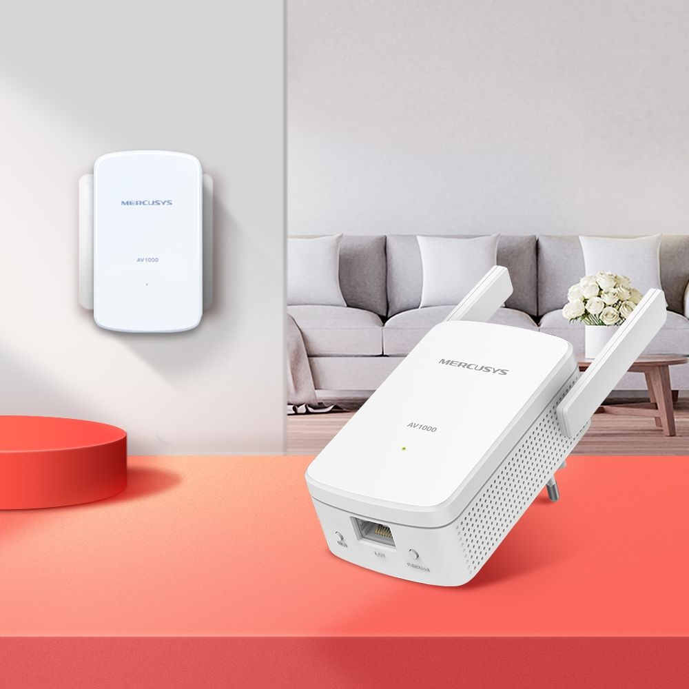 Сетевой адаптер HomePlug AV Mercusys MP510 KIT AV1000 Gigabit Ethernet (ант.внеш.несъем.) 2ант. (упак.:2шт)
