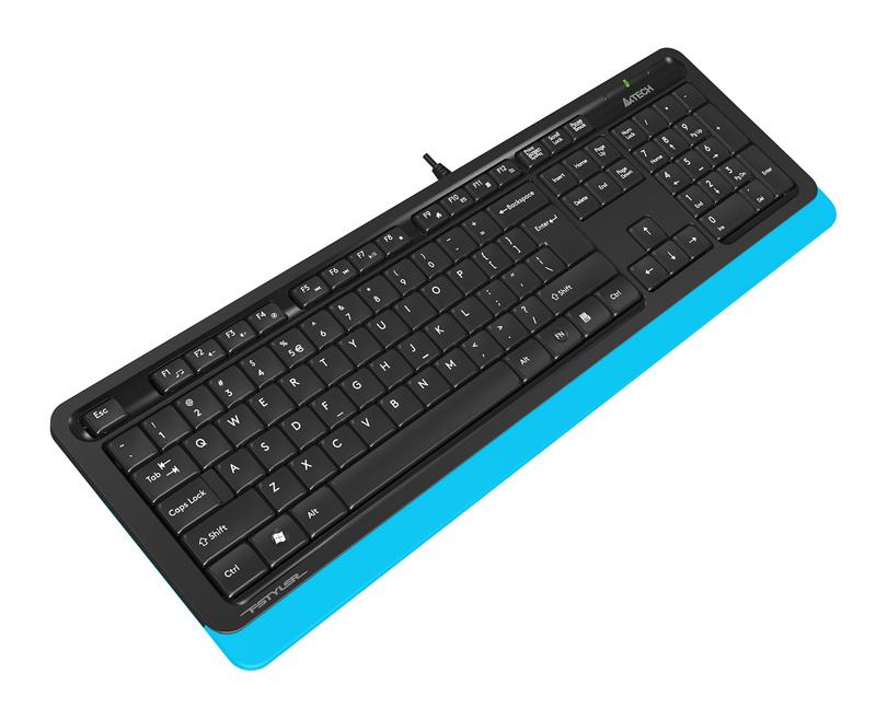 Клавиатура A4Tech FK10 черный/синий USB (FK10 BLUE) кабель 1.5м