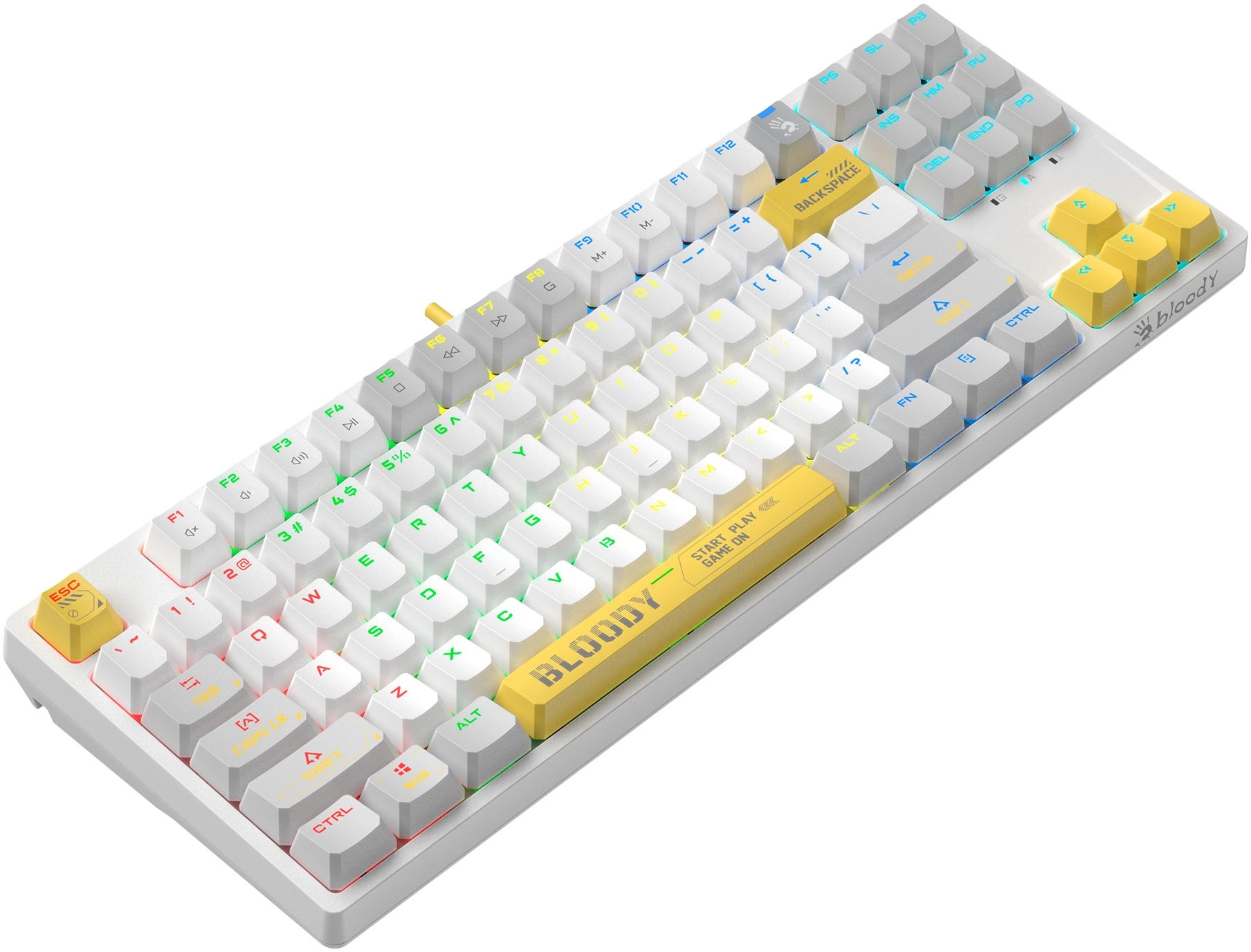 Клавиатура A4Tech S87 Energy механическая белый USB for gamer LED (S87 USB ENERGY WHITE) кабель 1.8м