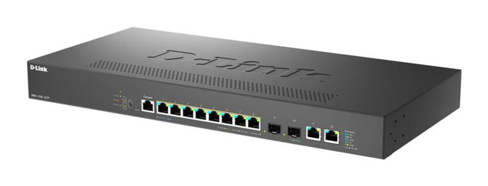 DMS-1250-12TP/A1A/6KV - Управляемый L2 коммутатор с 8 портами 100/1000/2.5GBase-T, 2 портами 10GBase-T и 2 портами 10GBase-X SFP+ (8 портов PoE 802.3af/at, PoE-бюджет 240 Вт), D-Link
