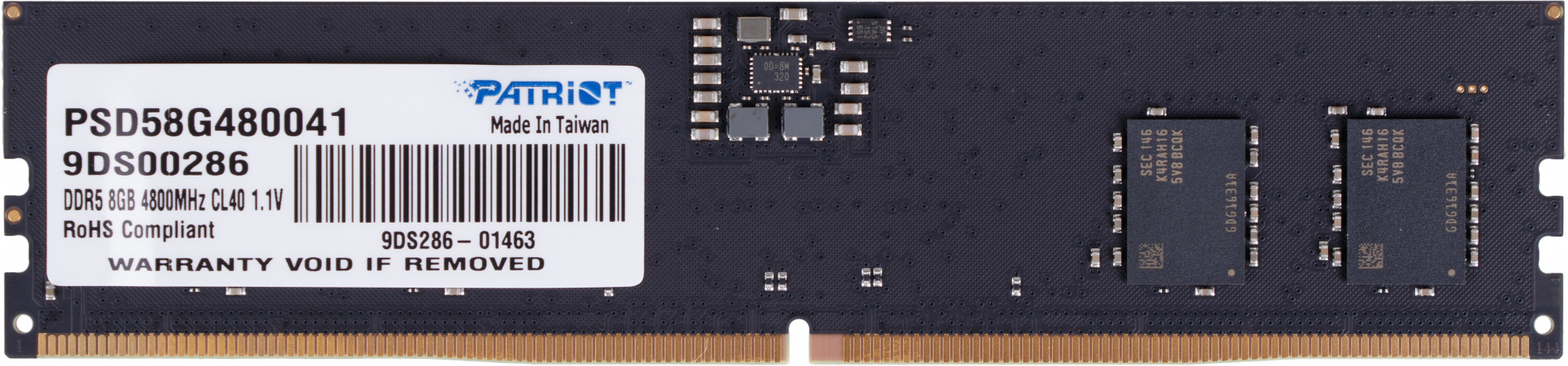 Память DDR5 8GB 4800MHz Patriot PSD58G480041 Signature RTL PC5-38400 CL40 DIMM 288-pin 1.1В single rank Ret