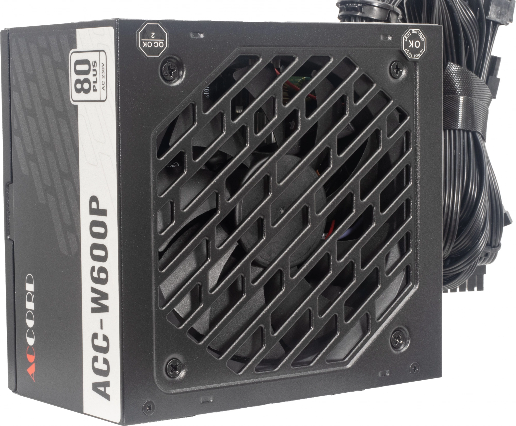 Блок питания Accord ATX 600W ACC-W600P 80+ white (20+4pin) APFC 120mm fan 6xSATA RTL