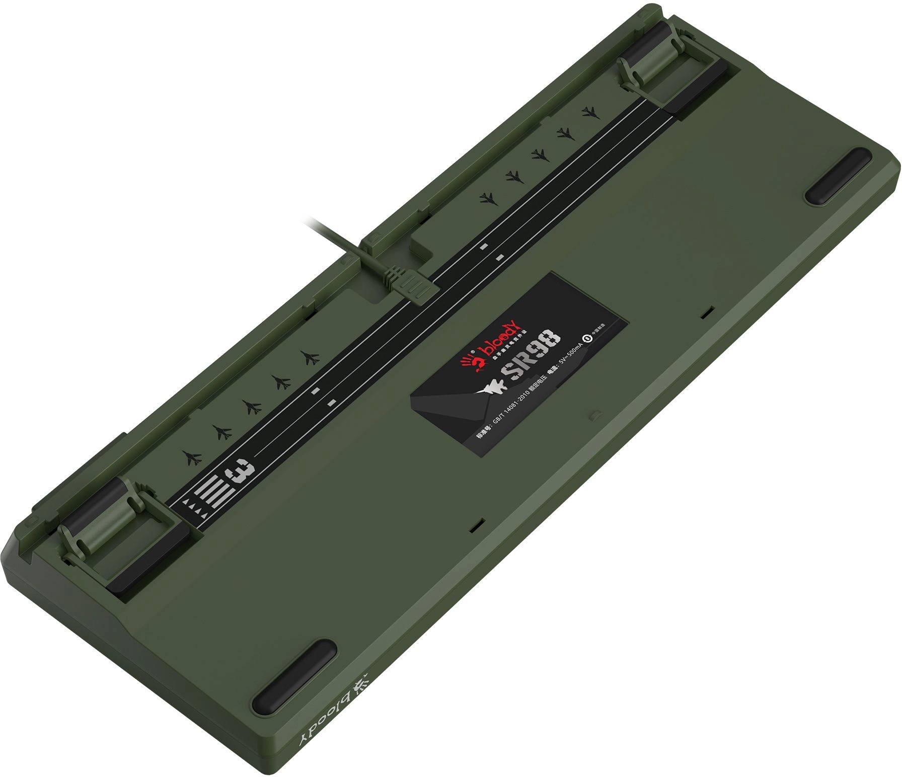 Клавиатура A4Tech S98 Aviator механическая зеленый USB for gamer LED кабель 1.8м