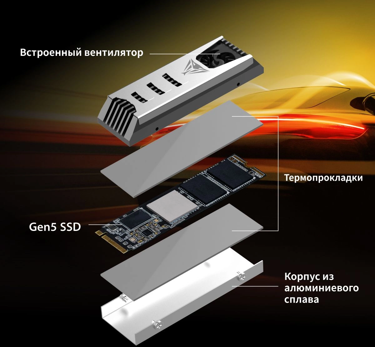 Накопитель SSD Patriot PCIe 5.0 x4 2TB PV553P2TBM28H PV553 M.2 2280