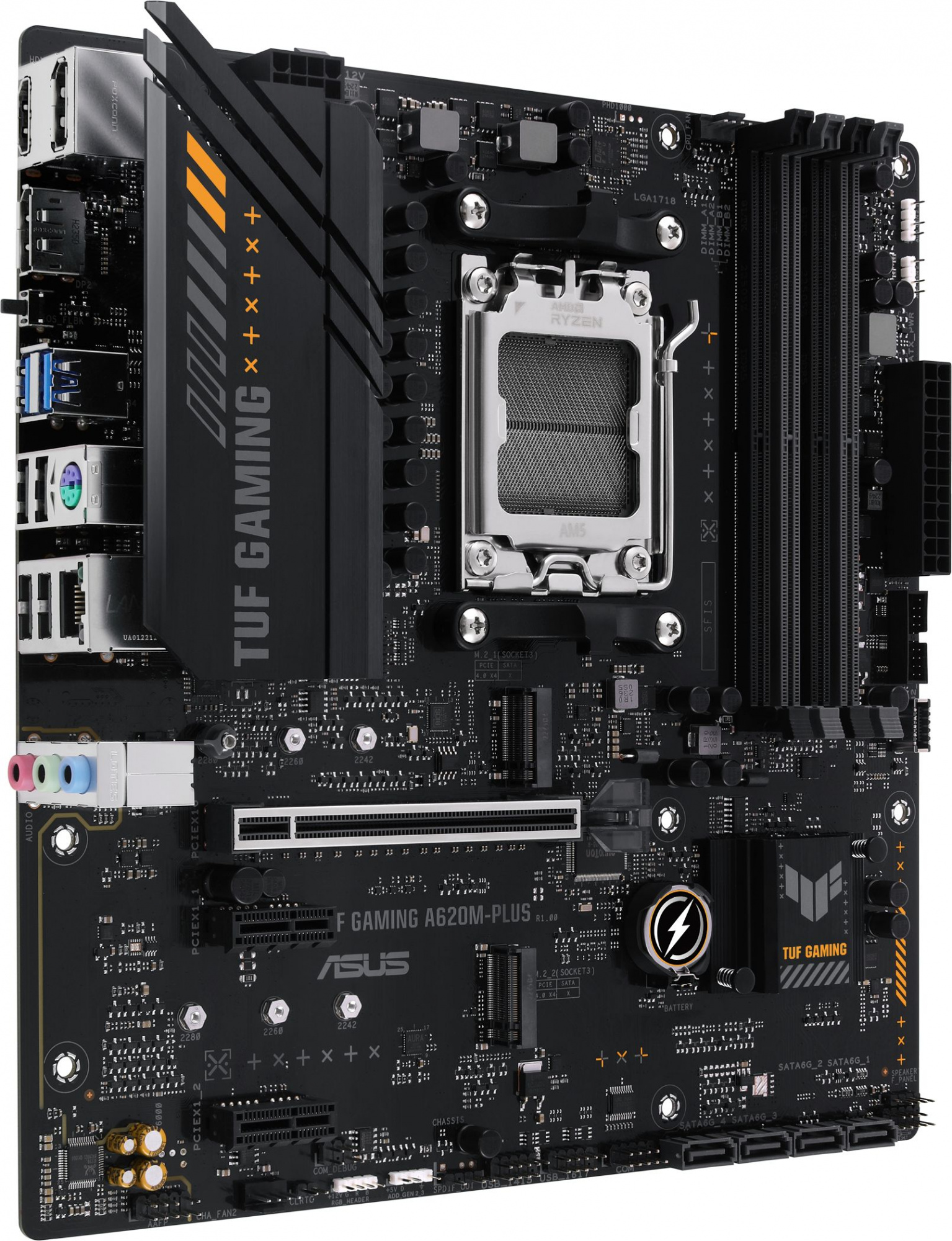 Материнская плата Asus TUF GAMING A620M-PLUS Socket AM5 AMD A620 4xDDR5 mATX AC`97 8ch(7.1) 2.5Gg RAID+HDMI+DP