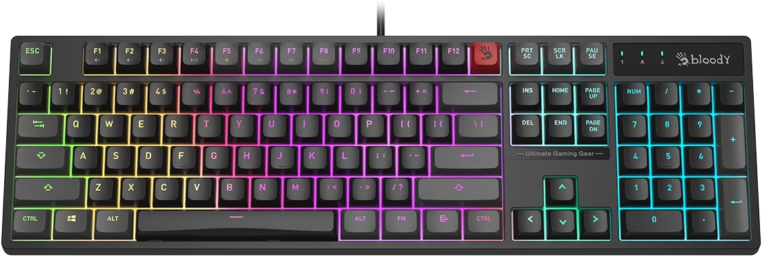 Клавиатура A4Tech Bloody B230N черный USB Multimedia for gamer LED (B230N) кабель 1.8м