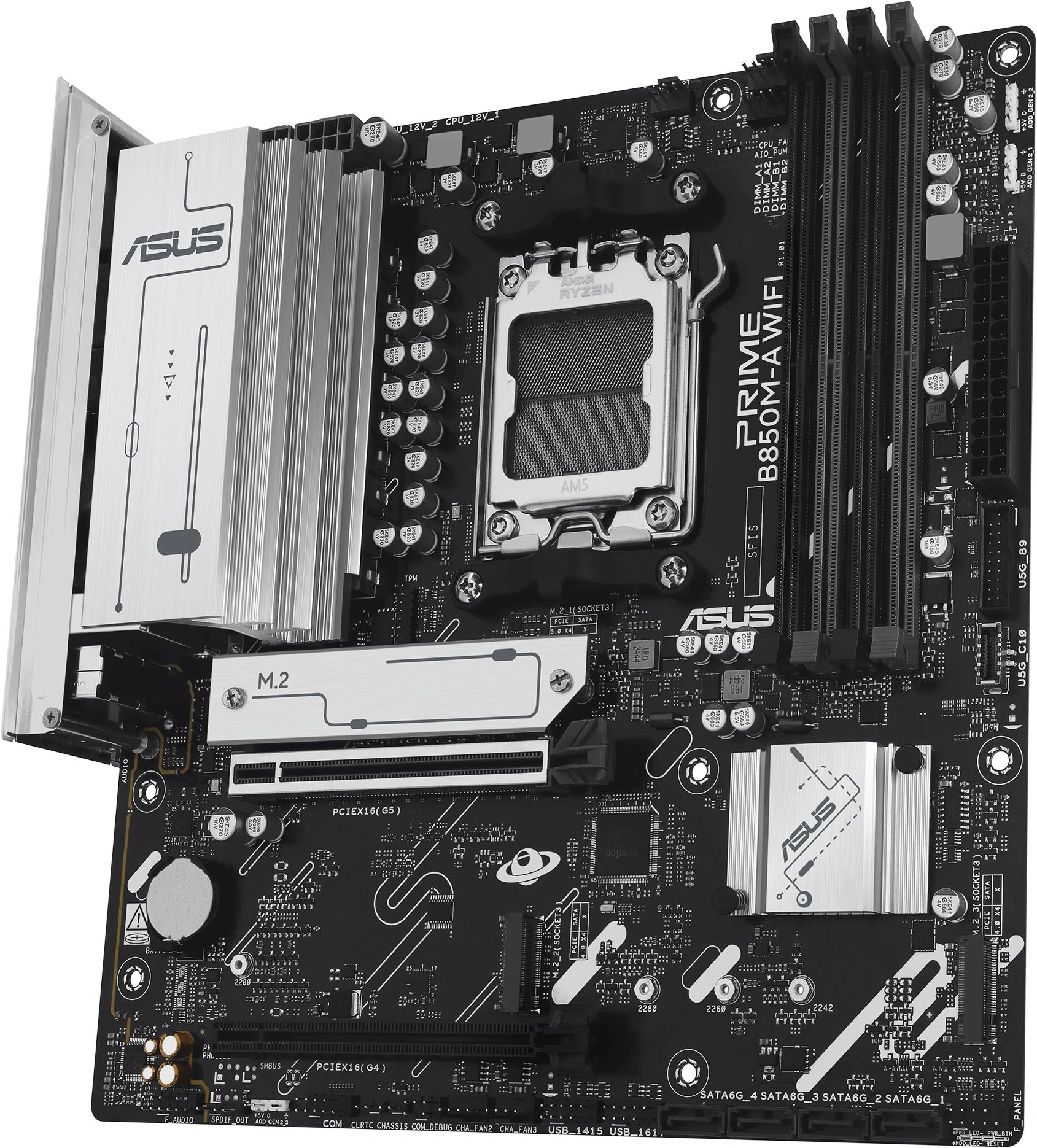 Материнская плата Asus PRIME B850M-A WIFI Socket AM5 AMD B850 4xDDR5 mATX AC`97 8ch(7.1) 2.5Gg RAID+VGA+HDMI+DP